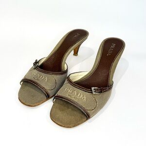 ✨SOLD✨ Vintage Prada Canvas Logo Sandals